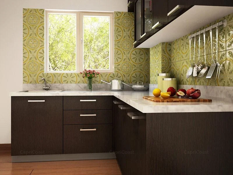 L Shaped Kitchen - Modular Kitchen