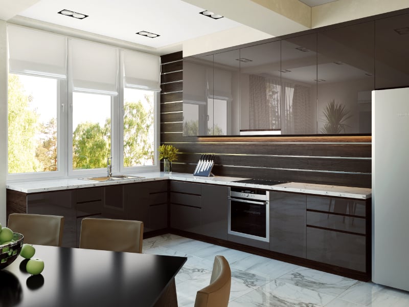 L Shaped Kitchen - Modular Kitchen