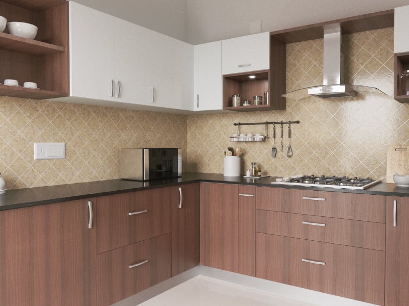 L Shaped Kitchen - Modular Kitchen