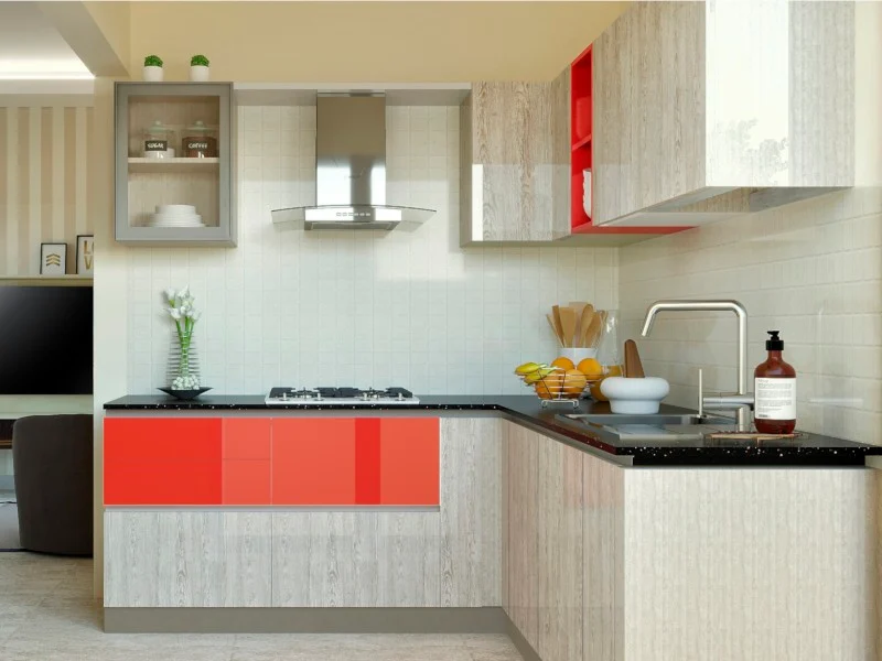 L Shaped Kitchen - Modular Kitchen