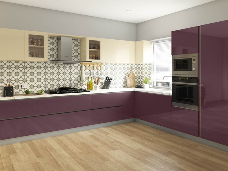 L Shaped Kitchen - Modular Kitchen