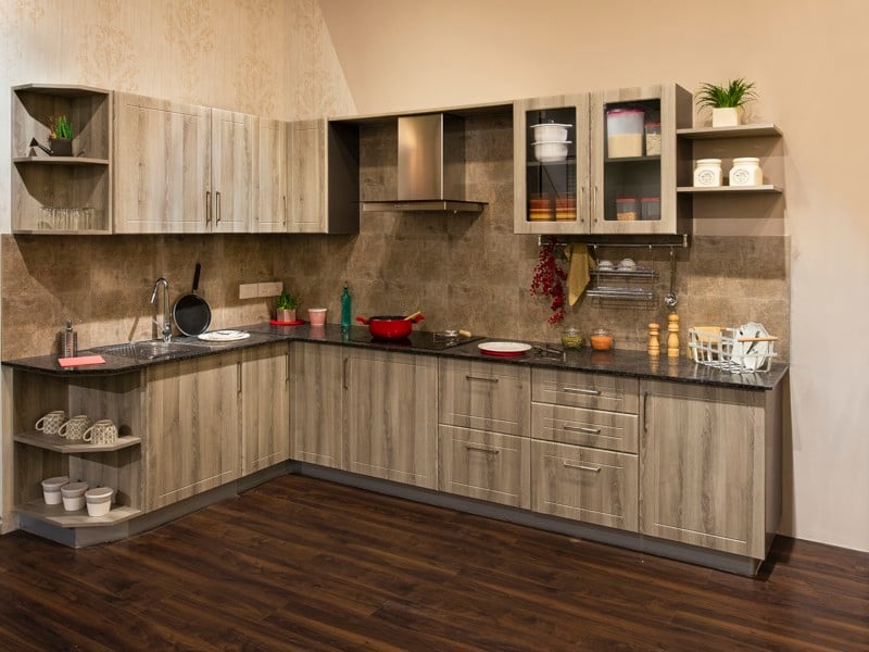 L Shaped Kitchen - Modular Kitchen