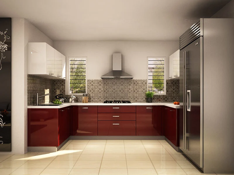 U Shaped Kitchen - Modular Kitchen